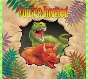 uitnodiging dino kinderfeest